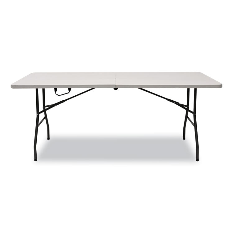 Iceberg Bifold Resin Folding Table, Rectangular, 70.9" x 29.1" x 30", White Granite Top, Gray Base/Legs, 2/Pack (ICE61263)