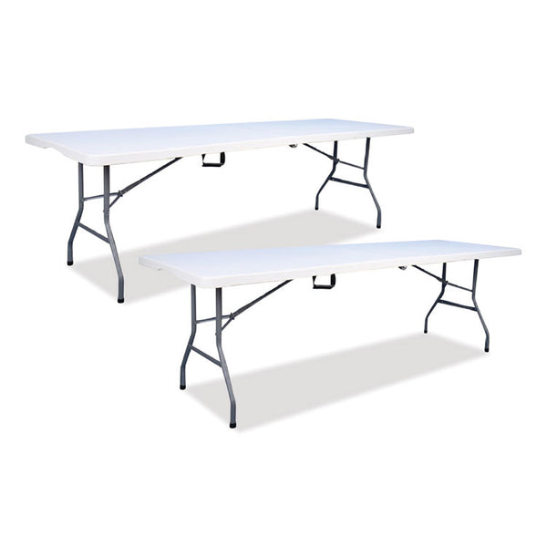 Iceberg Bifold Resin Folding Table, Rectangular, 94.5" x 29.9" x 30", White Granite Top, Gray Base/Legs, 2/Pack (ICE61273) Each