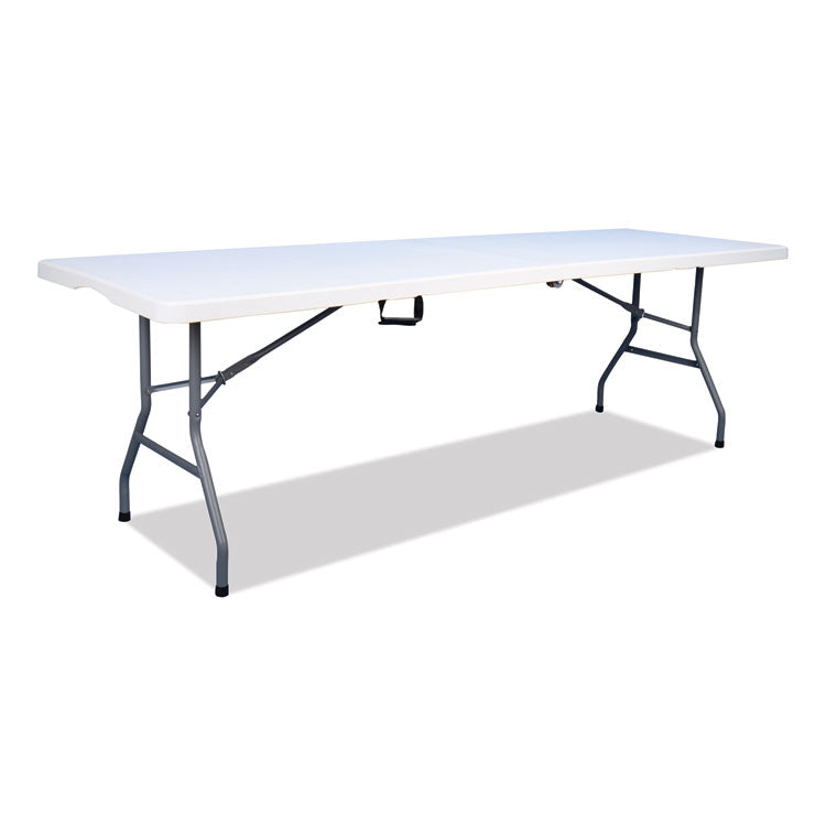 Iceberg Bifold Resin Folding Table, Rectangular, 94.5" x 29.9" x 30", White Granite Top, Gray Base/Legs, 2/Pack (ICE61273)