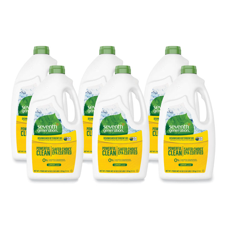 Seventh Generation® Natural Automatic Dishwasher Gel, Lemon, 42 oz Bottle, 6/Carton (SEV22171CT) Case of 6