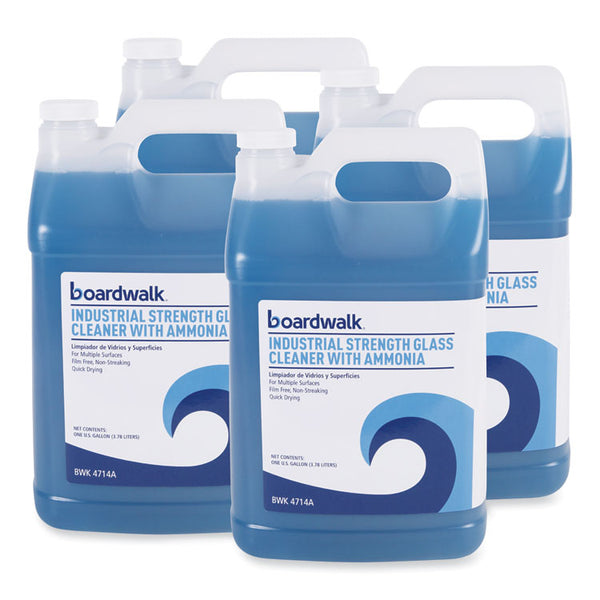 Boardwalk® Industrial Strength Glass Cleaner with Ammonia, 1 gal Bottle, 4/Carton (BWK4714A)
