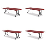 Correll® Adjustable Folding Tables, Rectangular, 72" x 30" x 22" to 32", Red Top, Black Base, 4/Pallet, Ships in 4-6 Business Days (CRLRA3072254P) Each