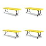 Correll® Adjustable Folding Tables, Rectangular, 72" x 30" x 22" to 32", Yellow Top, Black Legs, 4/Pallet, Ships in 4-6 Business Days (CRLRA3072284P) Each