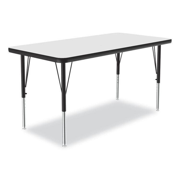 Correll® Markerboard Activity Tables, Rectangular, 48" x 24" x 19" to 29", White Top, Black Legs, 4/Pallet, Ships in 4-6 Business Days (CRL2448DE80954P)