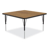 Correll® Adjustable Activity Tables, Square, 48" x 48" x 19" to 29", Medium Oak Top, Black Legs, 4/Pallet, Ships in 4-6 Business Days (CRL4848TF0695K4) Each