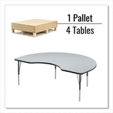 Correll® Adjustable Activity Tables, Kidney Shaped, 72" x 48" x 19" to 29", Gray Top, Black Legs, 4/Pallet, Ships in 4-6 Business Days (CRL4872TF1595K4) Each