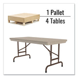 Correll® Adjustable Folding Table, Rectangular, 48" x 24" x 22" to 32", Mocha Top, Brown Legs, /Pallet, Ships in 4-6 Business Days (CRLRA2448244P) Each