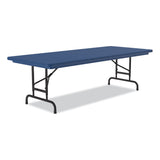 Correll® Adjustable Folding Tables, Rectangular, 72" x 30" x 22" to 32", Blue Top, Black Legs, 4/Pallet, Ships in 4-6 Business Days (CRLRA3072274P) Each