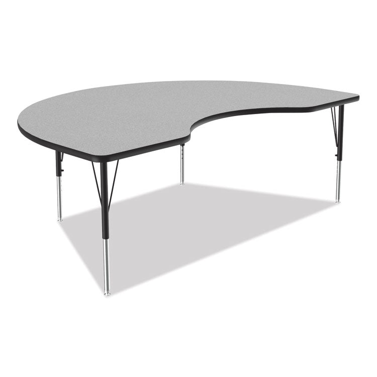 Correll® Adjustable Activity Tables, Kidney Shaped, 72" x 48" x 19" to 29", Gray Top, Black Legs, 4/Pallet, Ships in 4-6 Business Days (CRL4872TF1595K4) Each