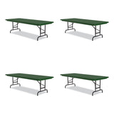 Correll® Adjustable Folding Tables, Rectangular, 72" x 30" x 22" to 32", Green Top, Black Base, 4/Pallet, Ships in 4-6 Business Days (CRLRA3072294P) Each