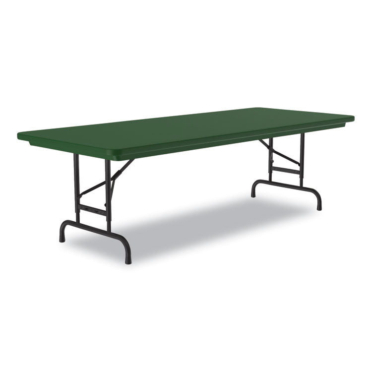 Correll® Adjustable Folding Tables, Rectangular, 72" x 30" x 22" to 32", Green Top, Black Base, 4/Pallet, Ships in 4-6 Business Days (CRLRA3072294P) Each