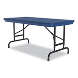 Correll® Adjustable Folding Table, Rectangular, 48" x 24" x 22" to 32", Blue Top, Black Legs, 4/Pallet, Ships in 4-6 Business Days (CRLRA2448274P) Each