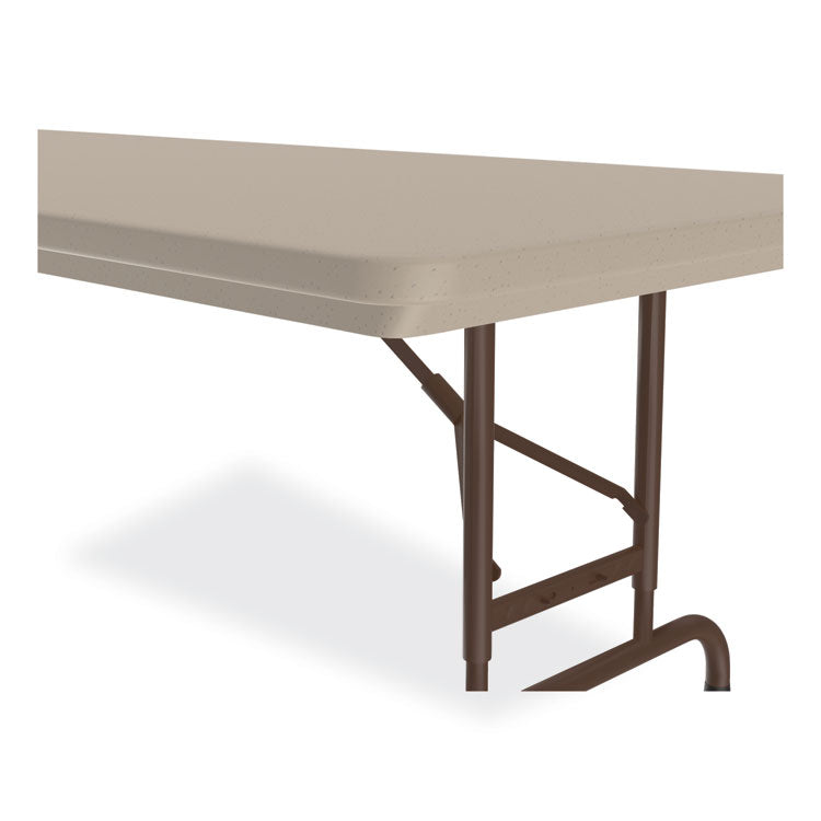 Correll® Adjustable Folding Tables, Rectangular, 96" x 30" x 22" to 32", Mocha Top, Brown Legs, 4/Pallet, Ships in 4-6 Business Days (CRLRA3096244P) Each