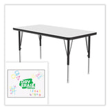 Correll® Markerboard Activity Tables, Rectangular, 60" x 24" x 19" to 29", White Top, Black Legs, 4/Pallet, Ships in 4-6 Business Days (CRL2460DE80954P)