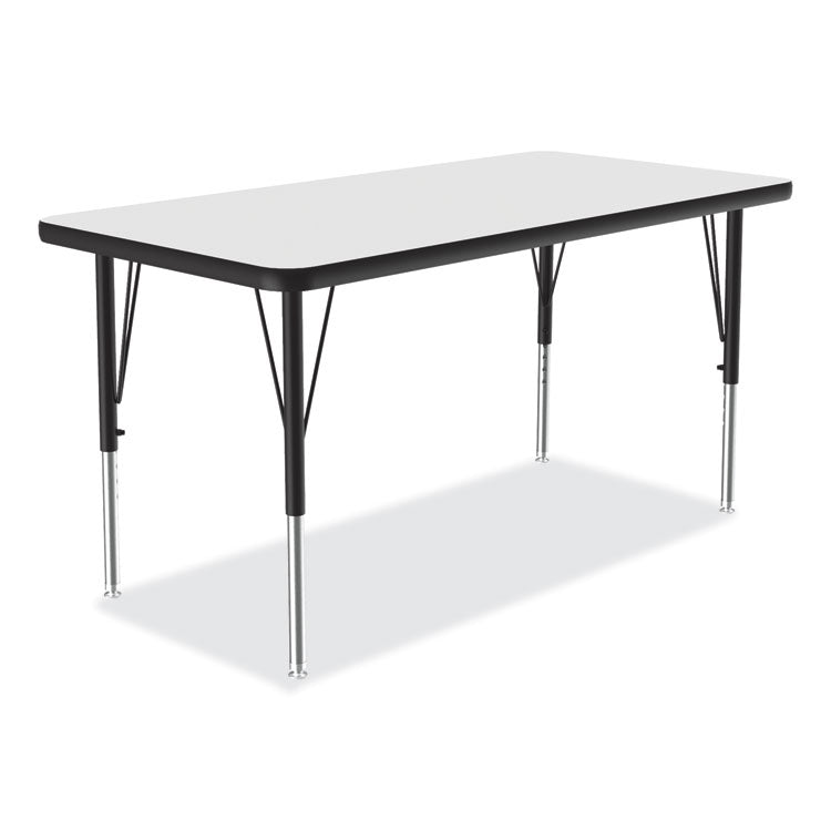 Correll® Markerboard Activity Tables, Rectangular, 48" x 24" x 19" to 29", White Top, Black Legs, 4/Pallet, Ships in 4-6 Business Days (CRL2448DE80954P) Each