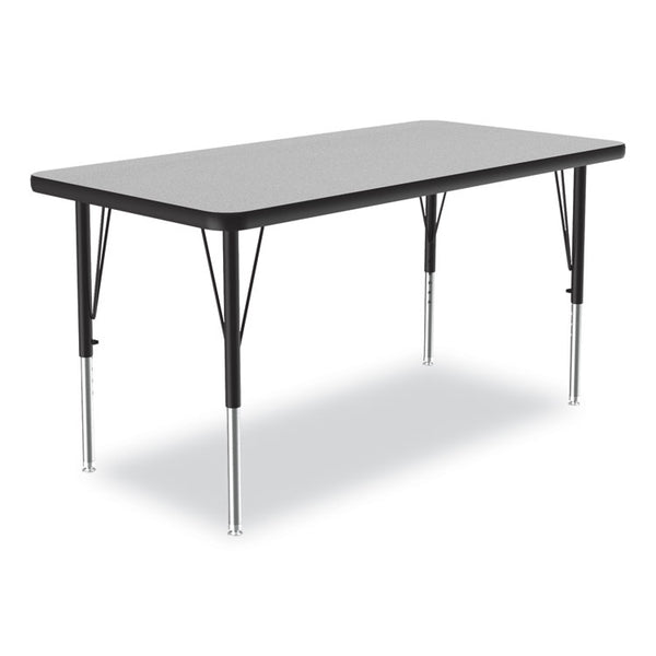 Correll® Adjustable Activity Table, Rectangular, 48" x 24" x 19" to 29", Granite Top, Black Legs, 4/Pallet, Ships in 4-6 Business Days (CRL2448TF1595K4)