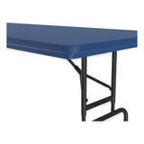 Correll® Adjustable Folding Tables, Rectangular, 60" x 30" x 22" to 32", Blue Top, Black Legs, 4/Pallet, Ships in 4-6 Business Days (CRLRA3060274P) Each