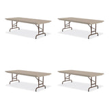 Correll® Adjustable Folding Tables, Rectangular, 60" x 30" x 22" to 32", Mocha Top, Brown Legs, 4/Pallet, Ships in 4-6 Business Days (CRLRA3060244P)