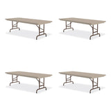 Correll® Adjustable Folding Tables, Rectangular, 60" x 30" x 22" to 32", Mocha Top, Brown Legs, 4/Pallet, Ships in 4-6 Business Days (CRLRA3060244P) Each