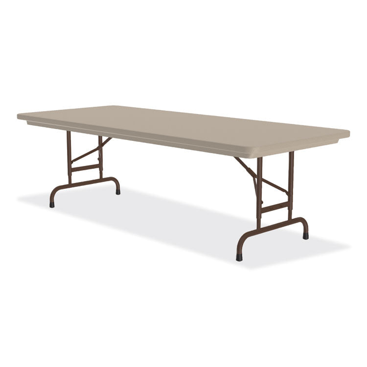 Correll® Adjustable Folding Tables, Rectangular, 96" x 30" x 22" to 32", Mocha Top, Brown Legs, 4/Pallet, Ships in 4-6 Business Days (CRLRA3096244P) Each