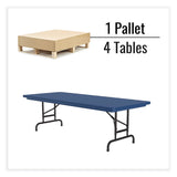 Correll® Adjustable Folding Tables, Rectangular, 72" x 30" x 22" to 32", Blue Top, Black Legs, 4/Pallet, Ships in 4-6 Business Days (CRLRA3072274P) Each