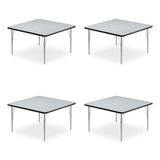 Correll® Adjustable Activity Tables, Square, 48" x 48" x 19" to 29", Gray Top, Silver Legs, 4/Pallet, Ships in 4-6 Business Days (CRL4848TF15954P) Each