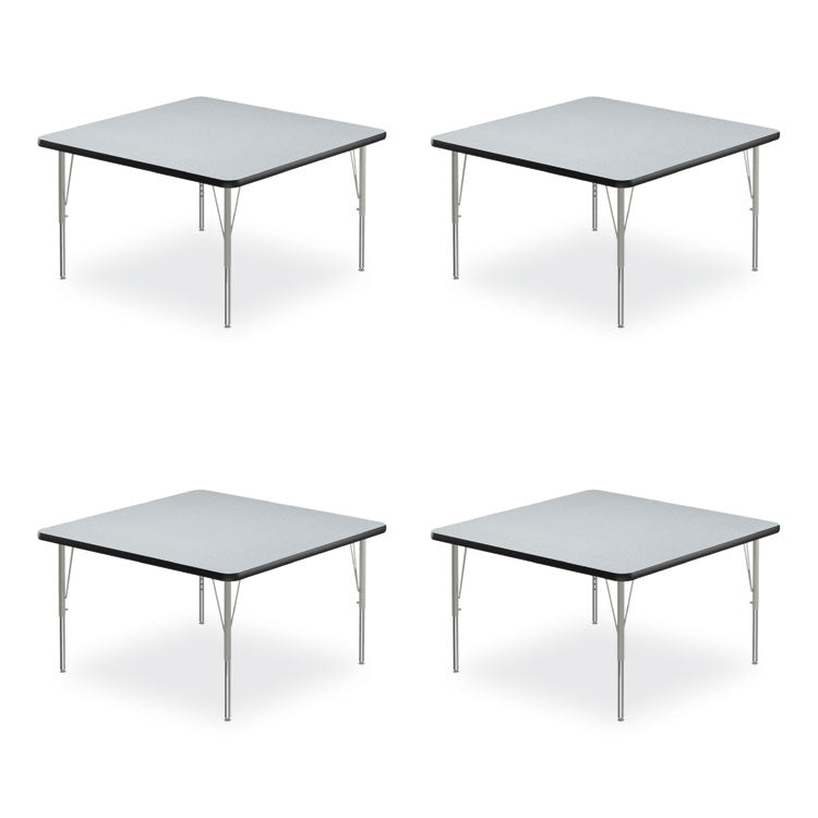 Correll® Adjustable Activity Tables, Square, 48" x 48" x 19" to 29", Gray Top, Silver Legs, 4/Pallet, Ships in 4-6 Business Days (CRL4848TF15954P) Each