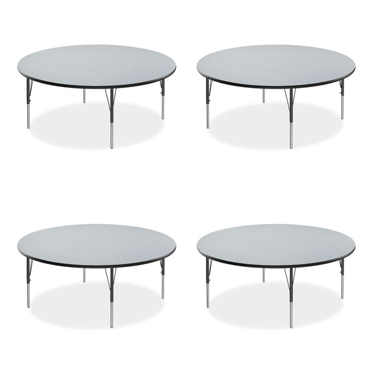 Correll® Height Adjustable Activity Table, Round, 60" x 19" to 29", Gray Granite Top, Black Legs, 4/Pallet, Ships in 4-6 Business Days (CRL60TFRD1595K4) Each