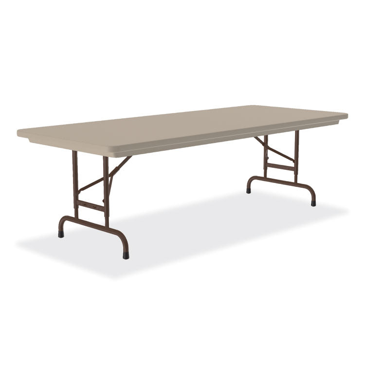 Correll® Adjustable Folding Tables, Rectangular, 72" x 30" x 22" to 32", Mocha Top, Brown Legs, 4/Pallet, Ships in 4-6 Business Days (CRLRA3072244P) Each