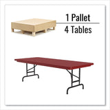 Correll® Adjustable Folding Tables, Rectangular, 72" x 30" x 22" to 32", Red Top, Black Base, 4/Pallet, Ships in 4-6 Business Days (CRLRA3072254P) Each