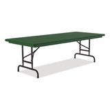 Correll® Adjustable Folding Tables, Rectangular, 60" x 30" x 22" to 32", Green Top, Black Legs, 4/Pallet, Ships in 4-6 Business Days (CRLRA3060294P) Each