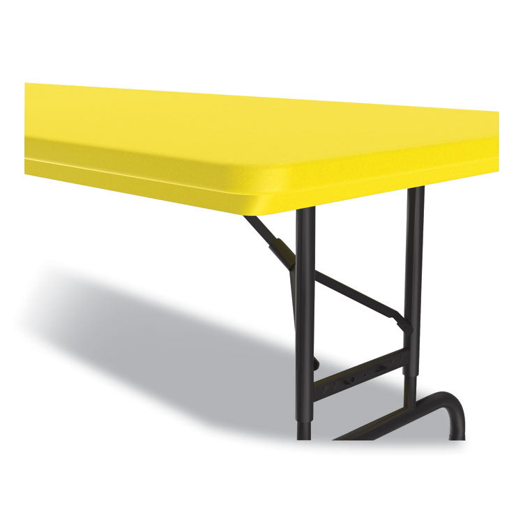 Correll® Adjustable Folding Tables, Rectangular, 60" x 30" x 22" to 32", Yellow Top, Black Legs, 4/Pallet, Ships in 4-6 Business Days (CRLRA3060284P) Each