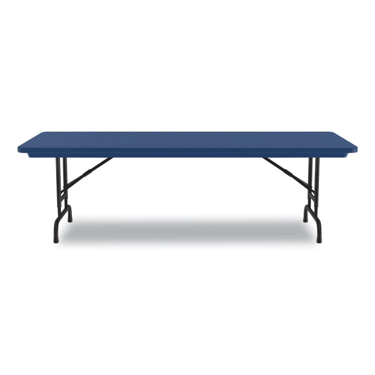 Correll® Adjustable Folding Tables, Rectangular, 60" x 30" x 22" to 32", Blue Top, Black Legs, 4/Pallet, Ships in 4-6 Business Days (CRLRA3060274P) Each