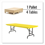 Correll® Adjustable Folding Tables, Rectangular, 60" x 30" x 22" to 32", Yellow Top, Black Legs, 4/Pallet, Ships in 4-6 Business Days (CRLRA3060284P) Each