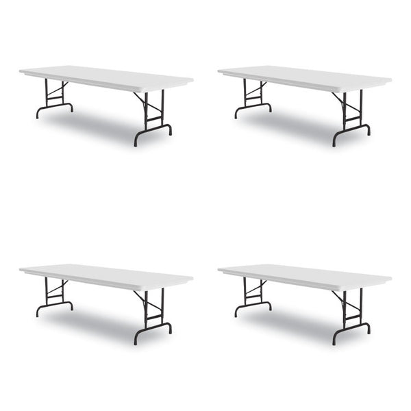 Correll® Adjustable Folding Tables, Rectangular, 60" x 30" x 22" to 32", Gray Top, Black Legs, 4/Pallet, Ships in 4-6 Business Days (CRLRA3060234P)