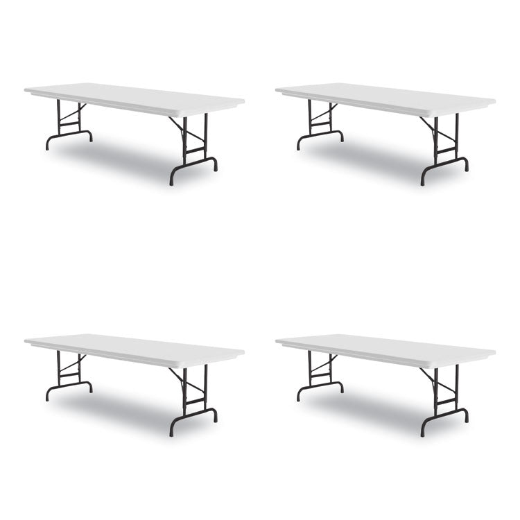 Correll® Adjustable Folding Tables, Rectangular, 60" x 30" x 22" to 32", Gray Top, Black Legs, 4/Pallet, Ships in 4-6 Business Days (CRLRA3060234P) Each