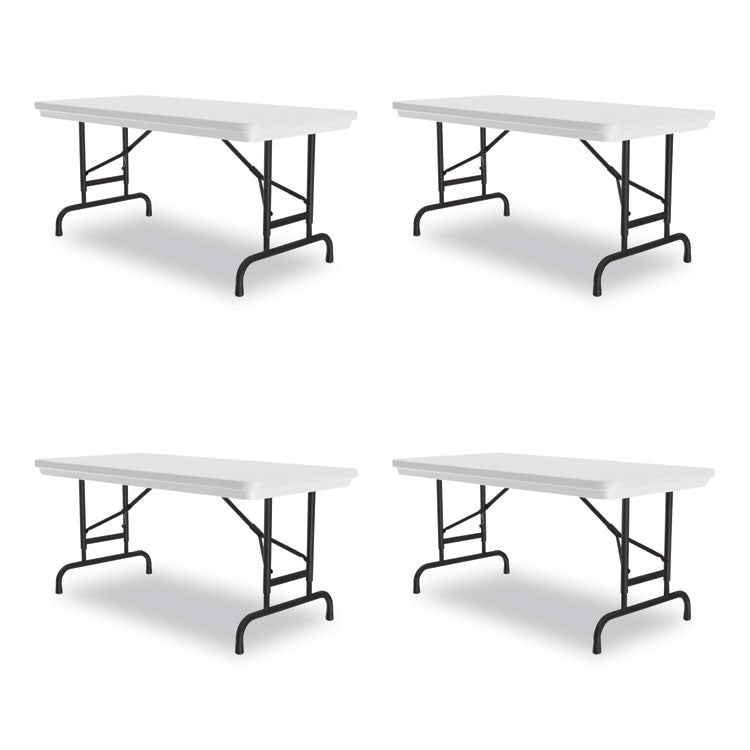 Correll® Adjustable Folding Table, Rectangular, 48" x 24" x 22" to 32", Gray Top, Black Legs, 4/Pallet, Ships in 4-6 Business Days (CRLRA2448234P) Each