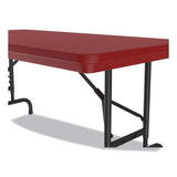 Correll® Adjustable Folding Table, Rectangular, 48" x 24" x 22" to 32", Red Top, Black Legs, 4/Pallet, Ships in 4-6 Business Days (CRLRA2448254P) Each