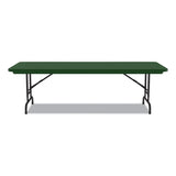 Correll® Adjustable Folding Tables, Rectangular, 60" x 30" x 22" to 32", Green Top, Black Legs, 4/Pallet, Ships in 4-6 Business Days (CRLRA3060294P) Each