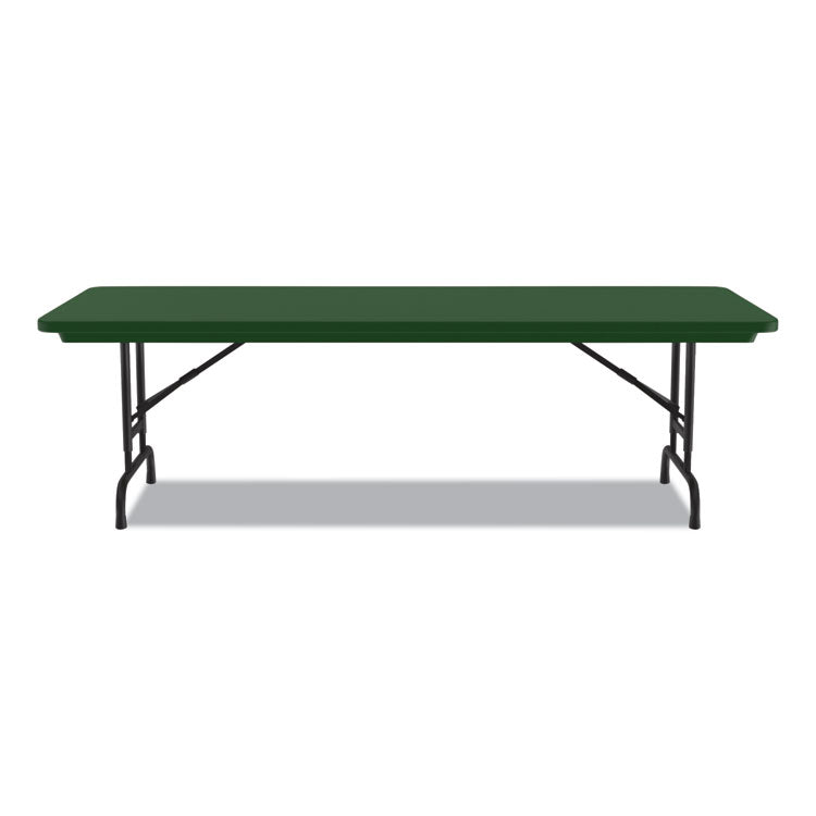 Correll® Adjustable Folding Tables, Rectangular, 60" x 30" x 22" to 32", Green Top, Black Legs, 4/Pallet, Ships in 4-6 Business Days (CRLRA3060294P) Each