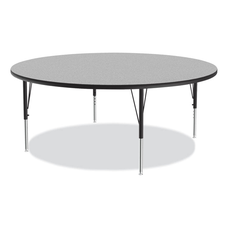 Correll® Height Adjustable Activity Table, Round, 60" x 19" to 29", Gray Granite Top, Black Legs, 4/Pallet, Ships in 4-6 Business Days (CRL60TFRD1595K4) Each