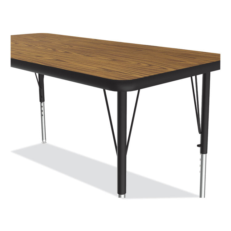 Correll® Adjustable Activity Table, Rectangular, 48" x 24" x 19" to 29", Med Oak Top, Black Legs, 4/Pallet, Ships in 4-6 Business Days (CRL2448TF0695K4) Each