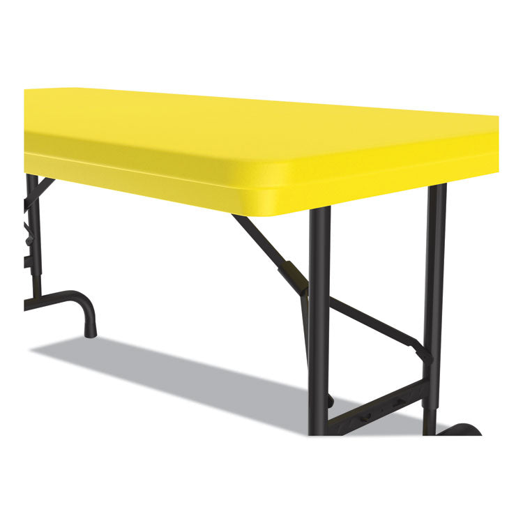 Correll® Adjustable Folding Table, Rectangular, 48" x 24" x 22" to 32", Yellow Top, Black Legs, 4/Pallet, Ships in 4-6 Business Days (CRLRA2448284P) Each