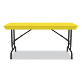 Correll® Adjustable Folding Table, Rectangular, 48" x 24" x 22" to 32", Yellow Top, Black Legs, 4/Pallet, Ships in 4-6 Business Days (CRLRA2448284P) Each