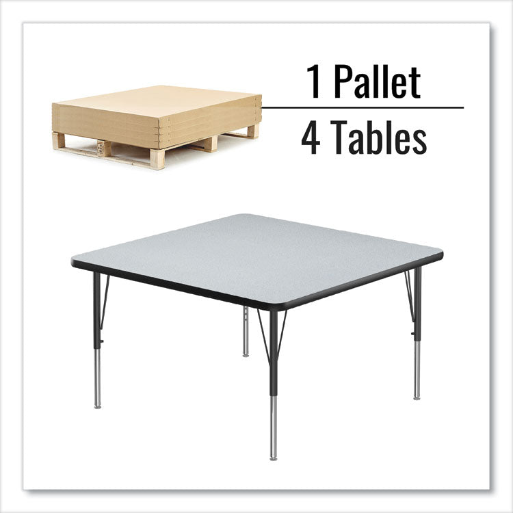 Correll® Adjustable Activity Tables, Square, 48" x 48" x 19" to 29", Gray Top, Black Legs, 4/Pallet, Ships in 4-6 Business Days (CRL4848TF1595K4) Each