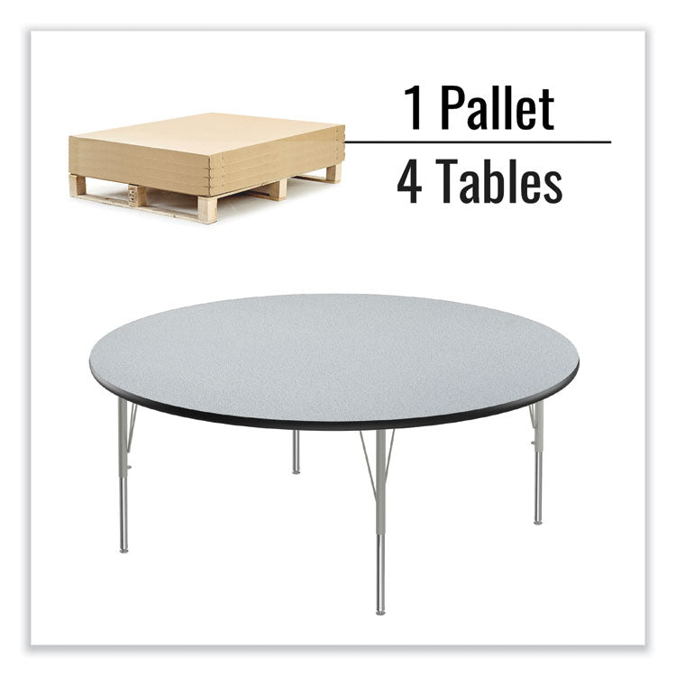 Correll® Height Adjustable Activity Tables, Round, 60" x 19" to 29", Gray Granite Top, Gray Legs, 4/Pallet, Ships in 4-6 Business Days (CRL60TFRD15954P) Each