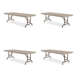 Correll® Adjustable Folding Tables, Rectangular, 96" x 30" x 22" to 32", Mocha Top, Brown Legs, 4/Pallet, Ships in 4-6 Business Days (CRLRA3096244P) Each