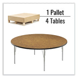 Correll® Height Adjustable Activity Tables, Round, 60" x 19" to 29", Medium Oak Top, Gray Legs, 4/Pallet, Ships in 4-6 Business Days (CRL60TFRD06954P) Each