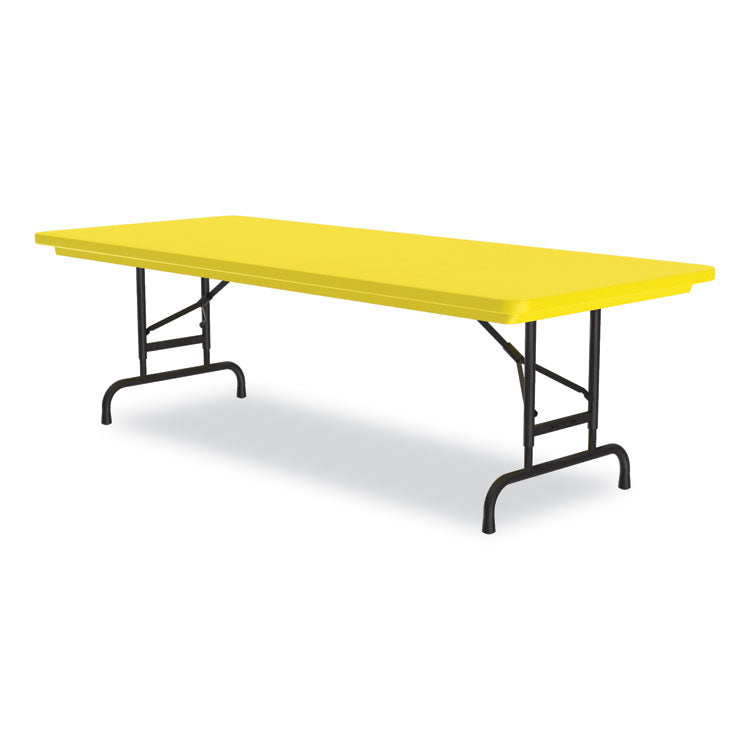 Correll® Adjustable Folding Tables, Rectangular, 72" x 30" x 22" to 32", Yellow Top, Black Legs, 4/Pallet, Ships in 4-6 Business Days (CRLRA3072284P) Each