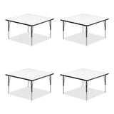 Correll® Markerboard Activity Tables, Square, 48" x 48" x 19" to 29", White Top, Black Legs, 4/Pallet, Ships in 4-6 Business Days (CRL4848DE80954P) Each